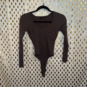 Love tree Tilly’s ribbed sweater bodysuit brown S